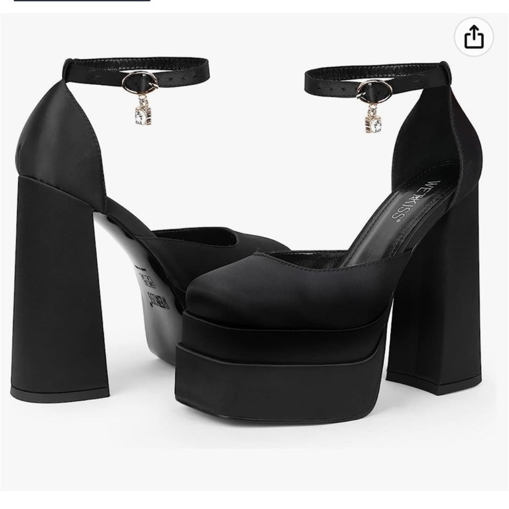 Kiss Elegant Black Platform Heels